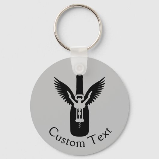 Weinflasche mit Flügeln und Schlüsselanhänger mit (Vorderseite)