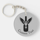 Weinflasche mit Flügeln und Schlüsselanhänger mit (Vorderseite)