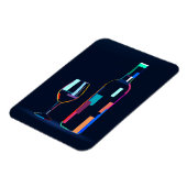 Weinflasche mit Glas Magnet (Linke Seite)