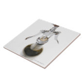 Weinflasche mit Korkenzieher Fliese (Seite)