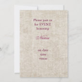 Weinflasche mit Traubeneinladung Einladung (Rückseite)