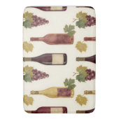Weinflasche mit Weinrebenmuster im Vintage-Stil Badematte (Vorderseite Vertikal)