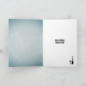 Weinflasche - "Pop a Cork" - Männliche Feier Karte (Innenseite)