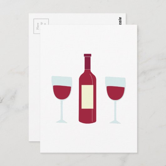 Weinflasche Postkarte (Vorne/Hinten)