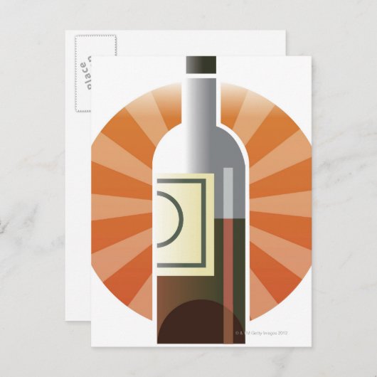 Weinflasche Postkarte (Vorne/Hinten)