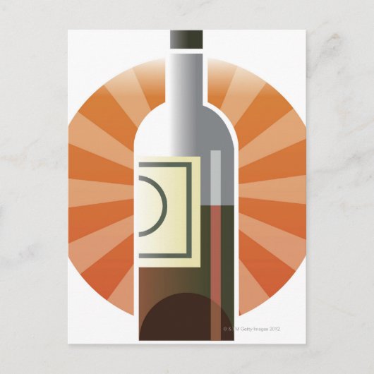 Weinflasche Postkarte (Vorderseite)