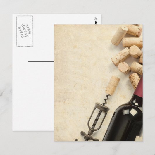 Weinflasche Postkarte (Vorne/Hinten)