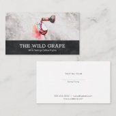 Weinflasche Pour | Aquarellkunst Visitenkarte (Vorne/Hinten)