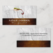 Weinflasche Pour | Schiefer und Textur Visitenkarte (Vorne/Hinten)