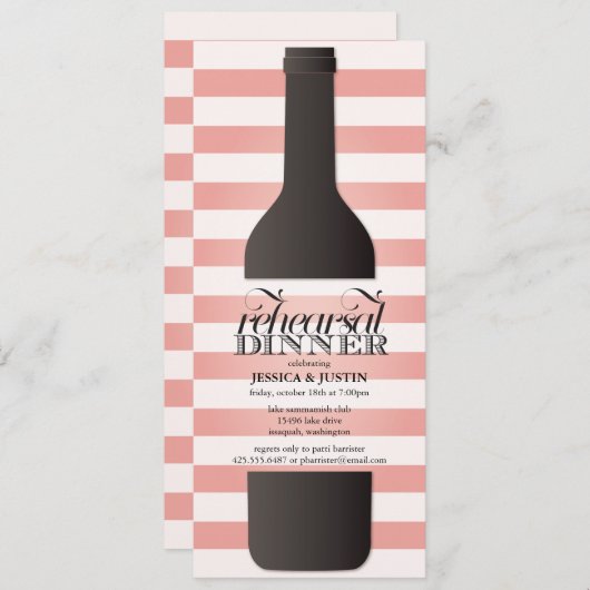 Weinflasche Probe Abendessen Einladung (Vorne/Hinten)