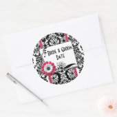 Weinflasche Schwarz und Weiß Hochzeitsmarken Runder Aufkleber (Umschlag)