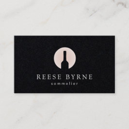 Weinflasche Sommelier-Logo Schwarz Visitenkarte