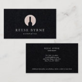 Weinflasche Sommelier-Logo Schwarz Visitenkarte (Vorne/Hinten)