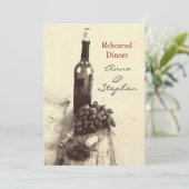 Weinflasche, Trauben, Korkenzieher und Korken Einladung (Stehend Vorderseite)