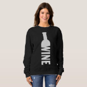 Weinflasche und ein Glas Wein Sweatshirt (Vorne ganz)