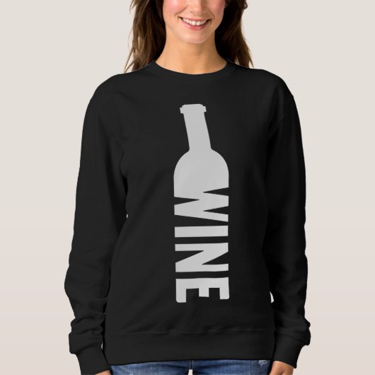 Weinflasche und ein Glas Wein Sweatshirt (Vorderseite)