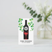 Weinflasche und Glas | Lux | Reben Visitenkarte (Stehend Vorderseite)