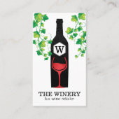 Weinflasche und Glas | Lux | Reben Visitenkarte (Vorderseite)