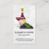 Weinflasche und Glas | Marmorboden Visitenkarte (Vorderseite)