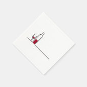 Weinflasche und Glas Napkin Serviette (Ecke)