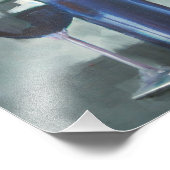 Weinflasche und Glas Original Ölgemälde Fotodruck (Ecke)