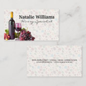 Weinflasche und Glas und Trauben Visitenkarte (Vorne/Hinten)