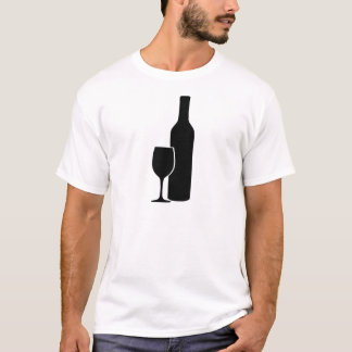 Weinflasche und -glas Vintnerikone T-Shirt