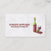 Weinflasche und Glas Visitenkarte (Vorderseite)