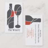 Weinflasche und Glas Visitenkarte (Vorne/Hinten)