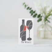 Weinflasche und Glas Visitenkarte (Stehend Vorderseite)