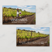 Weinflasche und Glas | Weinberg Visitenkarte (Vorne/Hinten)