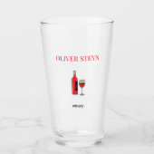 Weinflasche und Glas weiß (Vorderseite)