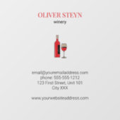 Weinflasche und Glas weiß Fensteraufkleber (Blatt)