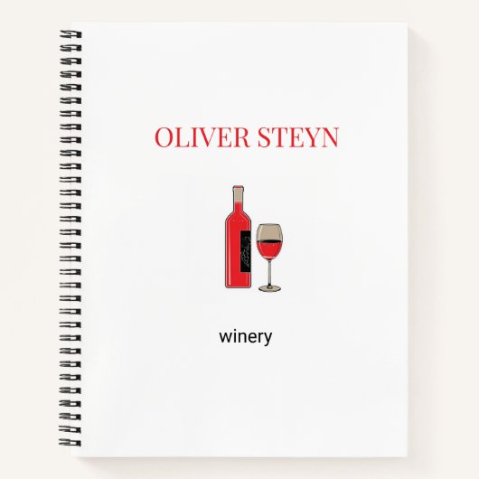 Weinflasche und Glas weiß Notizblock (Vorderseite)