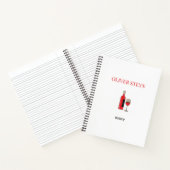 Weinflasche und Glas weiß Notizblock (Innenseite)