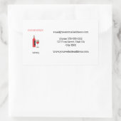 Weinflasche und Glas weiß Rechteckiger Aufkleber (Tasche)