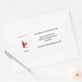 Weinflasche und Glas weiß Rechteckiger Aufkleber (Umschlag)