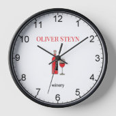 Weinflasche und Glas weiß Uhr (Vorderseite)