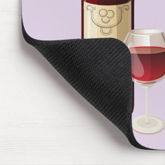 Weinflasche und Glasbild Mousepad (Ecke)