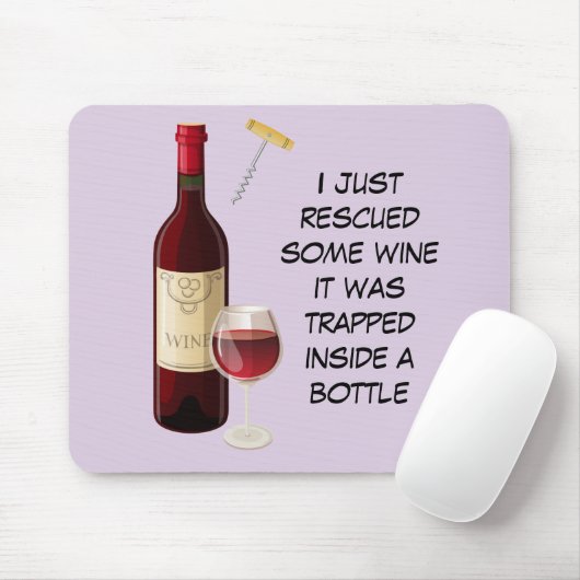 Weinflasche und Glasbild Mousepad (Mit Mouse)