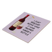 Weinflasche und Glasdarstellung Fliese (Seite)