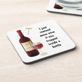 Weinflasche und Glasdarstellung Getränkeuntersetzer (Linke Seite)