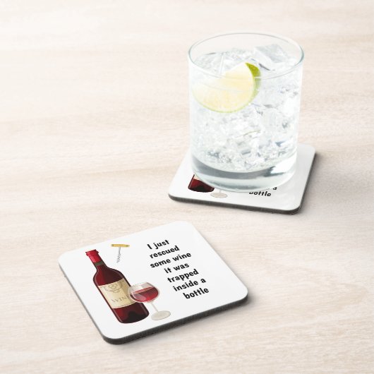 Weinflasche und Glasdarstellung Getränkeuntersetzer (Rechte Seite)