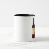 Weinflasche und Glasdarstellung Tasse (Zentrum)