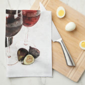 Weinflasche und -gläser küchentuch (Viertel Falte)