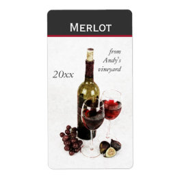 Weinflasche und Glasflaschenaufkleber