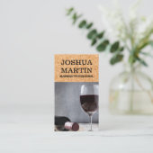 Weinflasche und Glaskorkuntergrund Visitenkarte (Stehend Vorderseite)