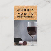 Weinflasche und Glaskorkuntergrund Visitenkarte (Vorderseite)