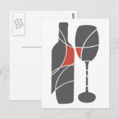 Weinflasche und Glaspostkarte Postkarte (Vorne/Hinten)