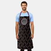 Weinflasche und Korkenzieher Muster Französisch I Schürze (Getragen)